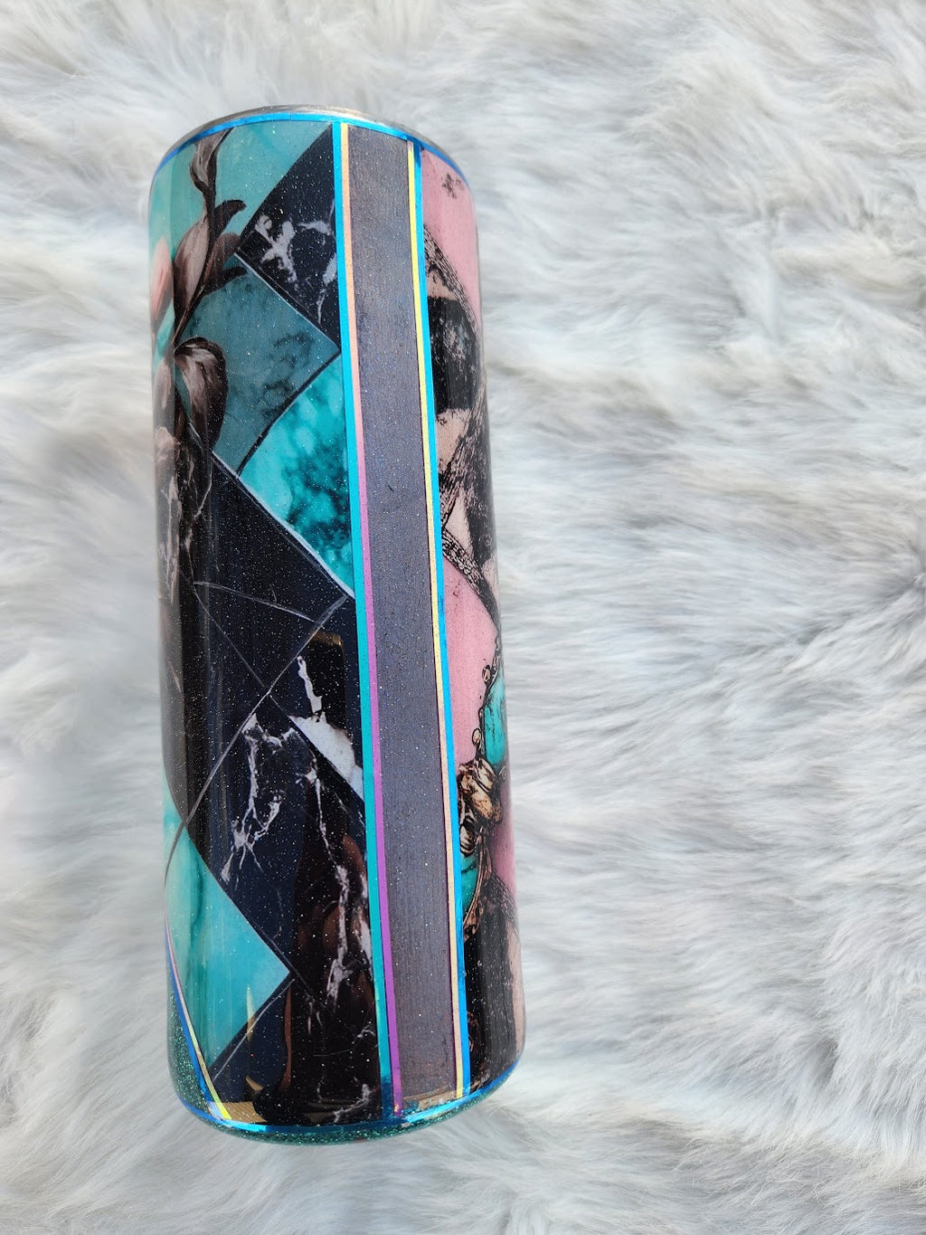 Country Chic Tumbler – Cowgirl Boots with Flowers & Feathers