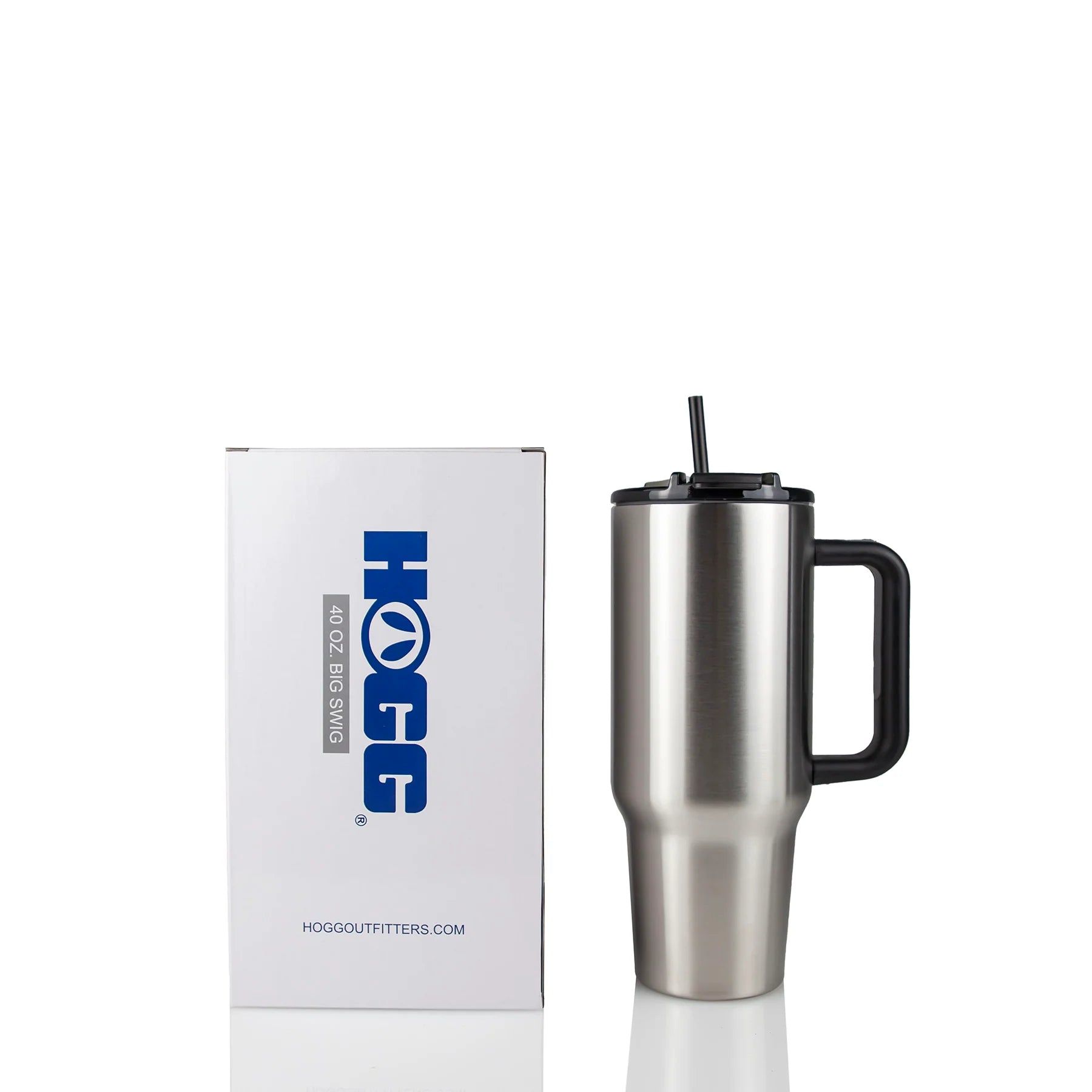 40 oz Big Swig Stainless Steel Tumbler with Handle | Insulated Travel Cup + Straw | Fits Cup Holders